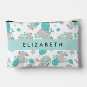 Muster von Elefanten, Niedliche Elefanten, Ihr Nam Zubehörtasche (Rückseite)