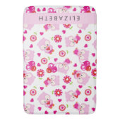 Muster von Eulen, Niedlichen Eulen, rosa Eulen, Ih Badematte (Vorderseite Vertikal)