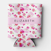 Muster von Eulen, Niedlichen Eulen, rosa Eulen, Ih Dosenkühler (Vorderseite)