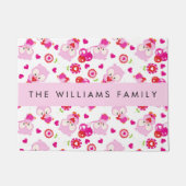 Muster von Eulen, Niedlichen Eulen, rosa Eulen, Ih Fußmatte (Vorderseite)