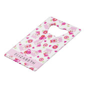 Muster von Eulen, Niedlichen Eulen, rosa Eulen, Ih Geldbeutel Flaschenöffner (Rückseite Schrägansicht)