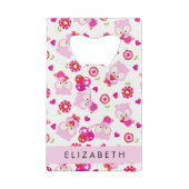 Muster von Eulen, Niedlichen Eulen, rosa Eulen, Ih Geldbeutel Flaschenöffner (Rückseite)