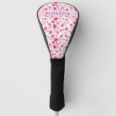 Muster von Eulen, Niedlichen Eulen, rosa Eulen, Ih Golf Headcover (Vorderseite)