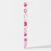 Muster von Eulen, Niedlichen Eulen, rosa Eulen, Ih iPhone Hülle (Linke Seite)