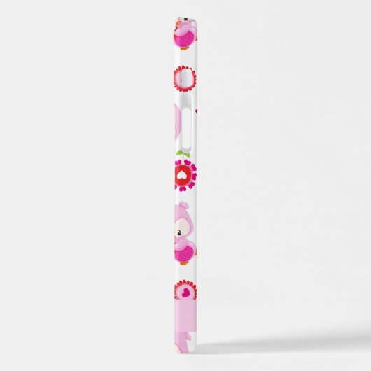 Muster von Eulen, Niedlichen Eulen, rosa Eulen, Ih iPhone Hülle (Linke Seite)