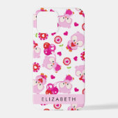 Muster von Eulen, Niedlichen Eulen, rosa Eulen, Ih iPhone Hülle (Rückseite)
