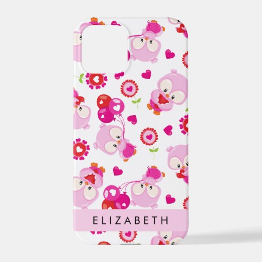 Muster von Eulen, Niedlichen Eulen, rosa Eulen, Ih iPhone Hülle (Rückseite)