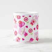Muster von Eulen, Niedlichen Eulen, rosa Eulen, Ih Jumbo-Tasse (Vorderseite)