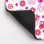 Muster von Eulen, Niedlichen Eulen, rosa Eulen, Ih Mousepad (Ecke)