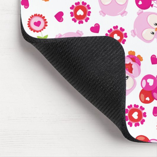 Muster von Eulen, Niedlichen Eulen, rosa Eulen, Ih Mousepad (Ecke)