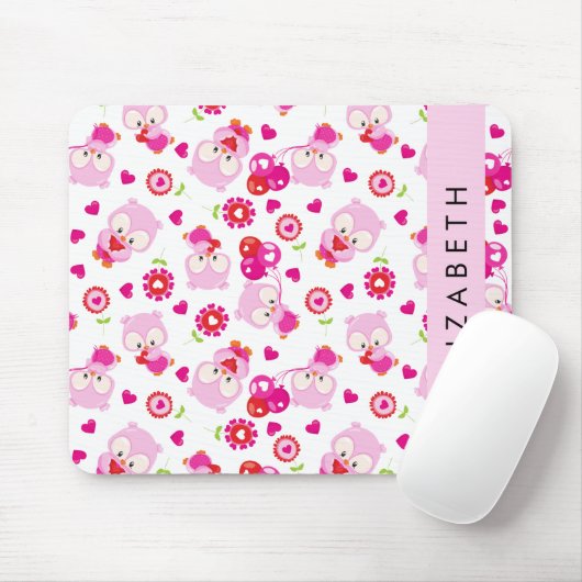 Muster von Eulen, Niedlichen Eulen, rosa Eulen, Ih Mousepad (Mit Mouse)