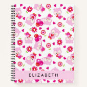 Muster von Eulen, Niedlichen Eulen, rosa Eulen, Ih Notizblock (Vorderseite)