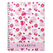 Muster von Eulen, Niedlichen Eulen, rosa Eulen, Ih Notizblock (Vorderseite)