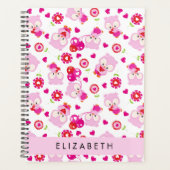 Muster von Eulen, Niedlichen Eulen, rosa Eulen, Ih Planer (Vorderseite)