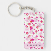 Muster von Eulen, Niedlichen Eulen, rosa Eulen, Ih Schlüsselanhänger (Vorderseite)