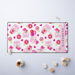 Muster von Eulen, Niedlichen Eulen, rosa Eulen, Ih Schreibtischunterlage