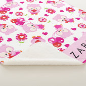 Muster von Eulen, Niedlichen Eulen, rosa Eulen, Ih Sherpadecke (3/4)