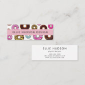 Muster von farbenfrohen Donuts, Kuchenladen, Kondi Mini Visitenkarte (Vorne/Hinten)