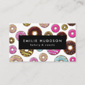 Muster von farbenfrohen Donuts, Kuchenladen, Kondi Visitenkarte (Vorderseite)