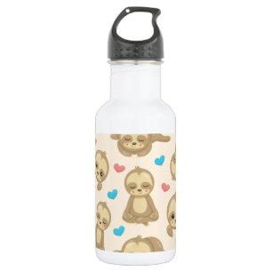 Muster von Faultieren, Süße Faultiere, Herzen Edelstahlflasche
