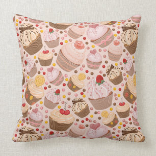Muster von feierlichen Cupcakes Kissen