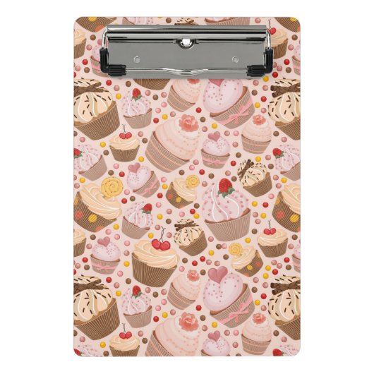 Muster von feierlichen Cupcakes Mini Klemmbrett (Vorderseite)
