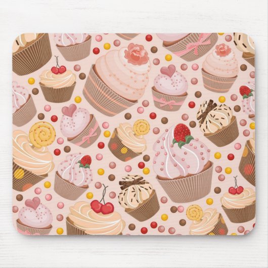 Muster von feierlichen Cupcakes Mousepad (Vorne)