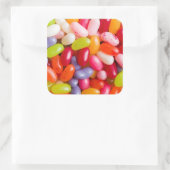 Muster von Geleebohnen Quadratischer Aufkleber (Tasche)