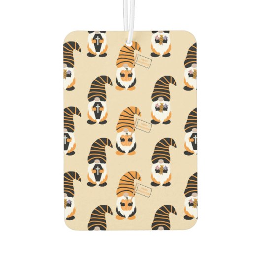 Muster von Gnomen, Halloween-Gnomen-Trick oder -Be Autolufterfrischer (Rückseite)