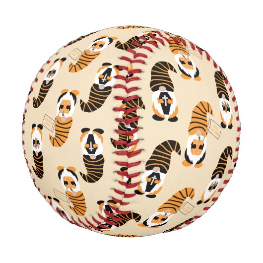 Muster von Gnomen, Halloween-Gnomen-Trick oder -Be Baseball (Schrägansicht)