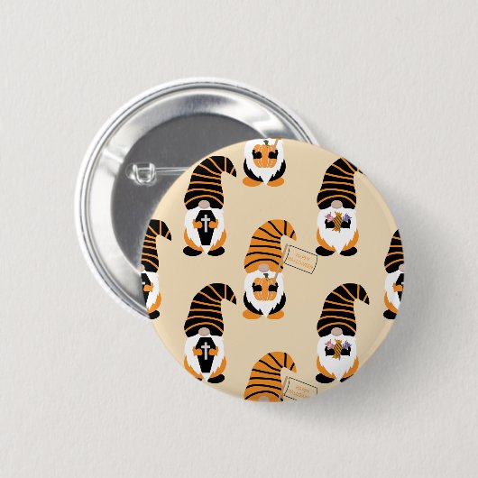 Muster von Gnomen, Halloween-Gnomen-Trick oder -Be Button (Vorne & Hinten)
