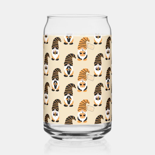 Muster von Gnomen, Halloween-Gnomen-Trick oder -Be Dosenglas (Rückseite)