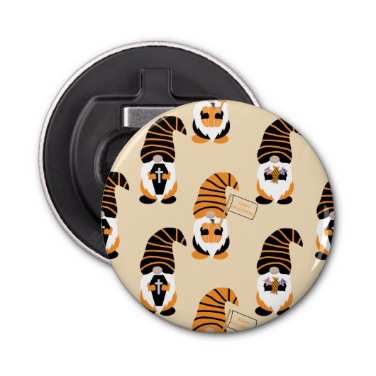 Muster von Gnomen, Halloween-Gnomen-Trick oder -Be Flaschenöffner (Vorderseite)