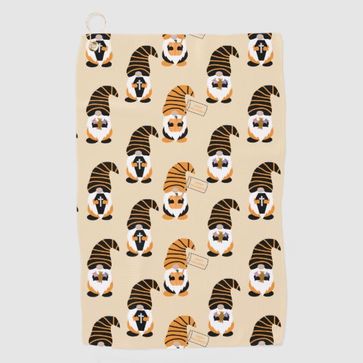 Muster von Gnomen, Halloween-Gnomen-Trick oder -Be Golfhandtuch (Vorderseite)