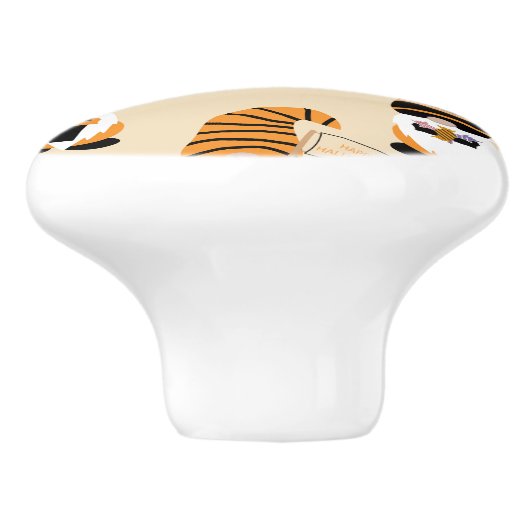 Muster von Gnomen, Halloween-Gnomen-Trick oder -Be Keramikknauf (Seitenansicht)