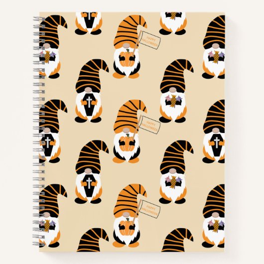 Muster von Gnomen, Halloween-Gnomen-Trick oder -Be Notizblock (Vorderseite)