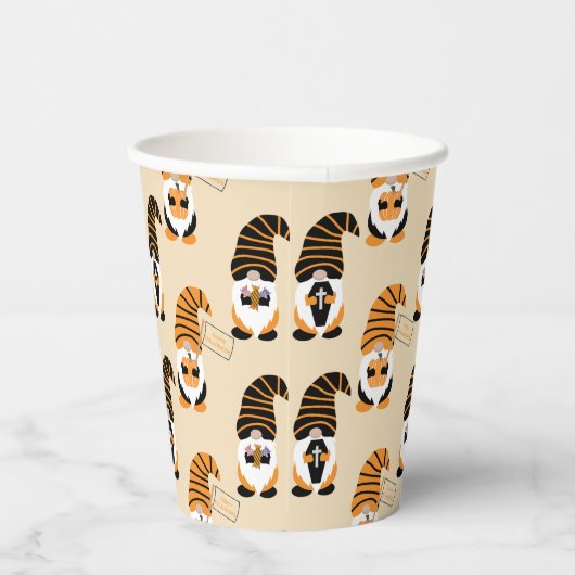 Muster von Gnomen, Halloween-Gnomen-Trick oder -Be Pappbecher (Rechts)