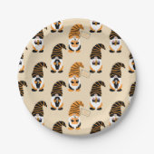 Muster von Gnomen, Halloween-Gnomen-Trick oder -Be Pappteller (Vorderseite)