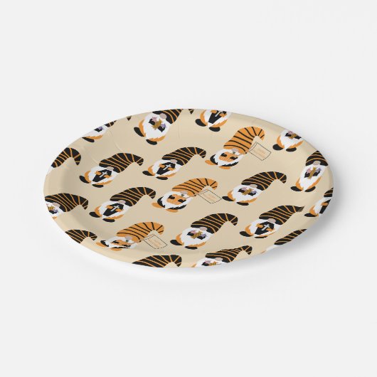 Muster von Gnomen, Halloween-Gnomen-Trick oder -Be Pappteller (Schrägansicht)