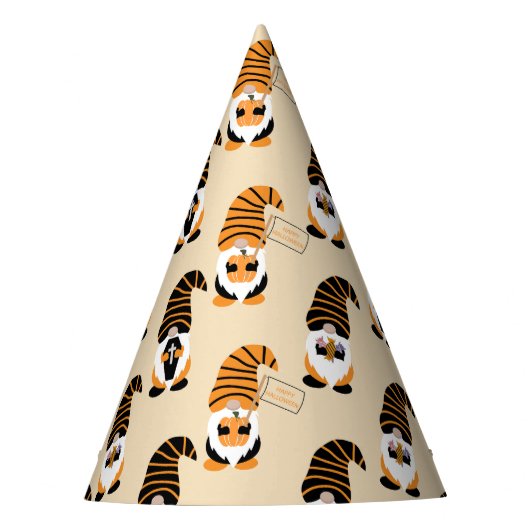 Muster von Gnomen, Halloween-Gnomen-Trick oder -Be Partyhütchen (Vorderseite)