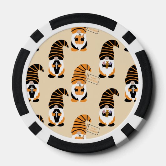 Muster von Gnomen, Halloween-Gnomen-Trick oder -Be Pokerchips (Rückseite)