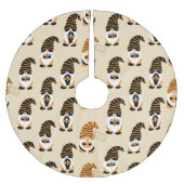 Muster von Gnomen, Halloween-Gnomen-Trick oder -Be Polyester Weihnachtsbaumdecke (Vorderseite)