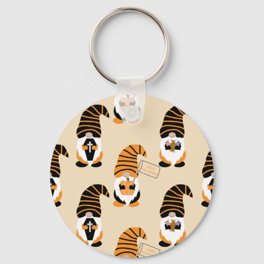 Muster von Gnomen, Halloween-Gnomen-Trick oder -Be Schlüsselanhänger (Vorderseite)