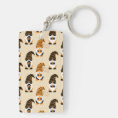 Muster von Gnomen, Halloween-Gnomen-Trick oder -Be Schlüsselanhänger (Rückseite)