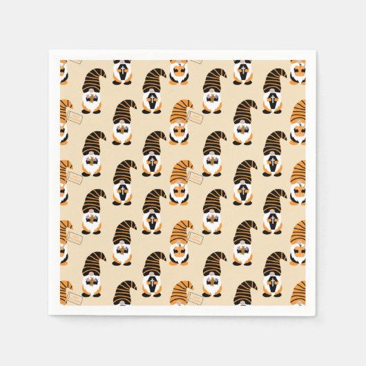 Muster von Gnomen, Halloween-Gnomen-Trick oder -Be Serviette (Vorderseite)