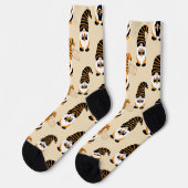 Muster von Gnomen, Halloween-Gnomen-Trick oder -Be Socken (Linkes Detail)