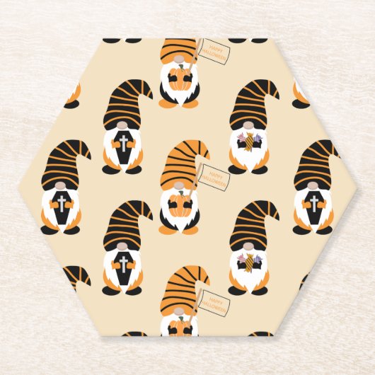 Muster von Gnomen, Halloween-Gnomen-Trick oder -Be Untersetzer (Vorderseite)