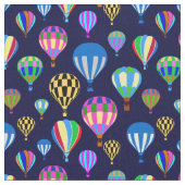 Muster von Heißluftballons. Navy Blue Background Stoff (Nahaufnahme)