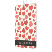 Muster von Herzen, roten Herzen, Ihr Name Autolufterfrischer (Links)
