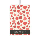 Muster von Herzen, roten Herzen, Ihr Name Autolufterfrischer (Rückseite)